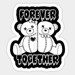 Forever Together Stuffed Animal Bear Couple Sewn Stitches Sticker